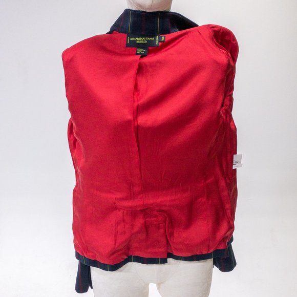 Shanghai Tang M Stripe Mandarin Blazer Jacket Navy - Picture 3 of 13